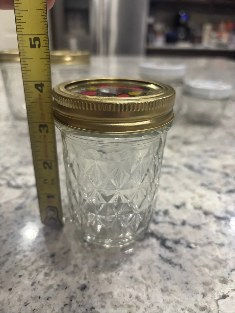 Vintage Ball Quilted Crystal Jelly Jars - Set of 5  Hard to find.